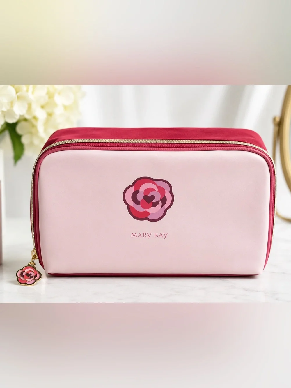 Mary Kay Limited Edition Pink & Burgundy Cosmetic Makeup Bag